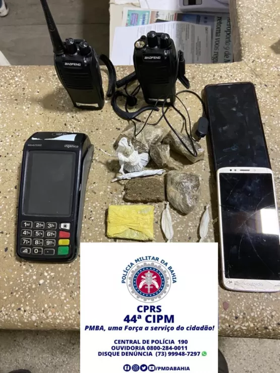 Após golpe do falso pix, três homens são presos com drogas em Medeiros Neto, um deles com Mandado de prisão ativo