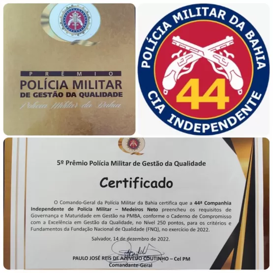 44ª CIPM é Certificada no 5º Prêmio Polícia Militar de Gestão da Qualidade