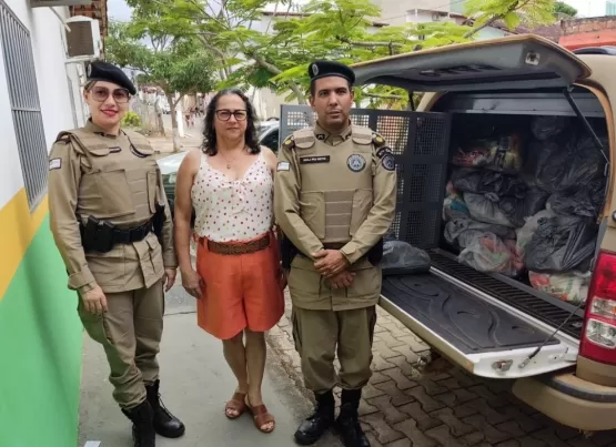 PMBA entrega em Vereda cestas-básicas da Campanha Força Solidária
