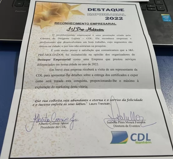 Oferecendo produtos de qualidade em Itanhém há quase 2 anos, J&L Pré-moldes irá receber Reconhecimento Empresarial 
