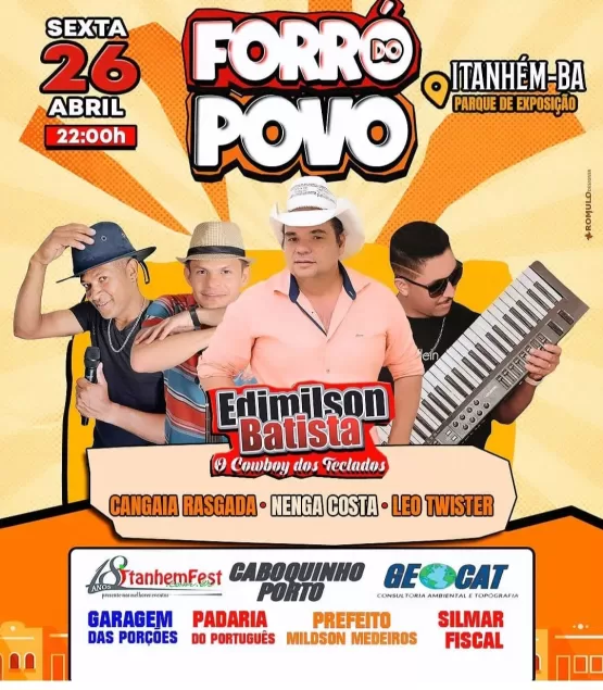 Forró do Povo agita o Parque de Exposições de Itanhém nesta sexta-feira (26)