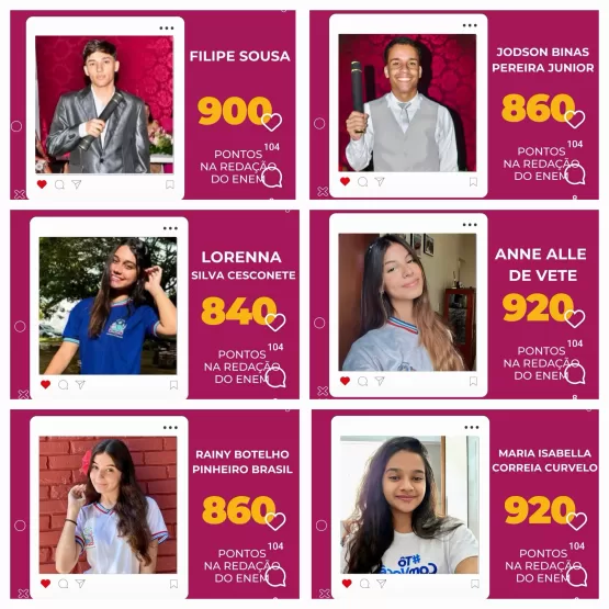 Em um dos maiores desafios para os estudantes, o ENEM: Itanhém tem vários alunos que se destacaram com nota que chegou a 960 na redação
