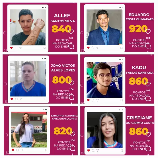 Em um dos maiores desafios para os estudantes, o ENEM: Itanhém tem vários alunos que se destacaram com nota que chegou a 960 na redação