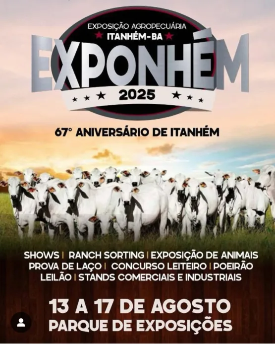 Itanhém e região se preparam para a 23ª Exponhém, uma das maiores festas agropecuárias do Extremo Sul da Bahia