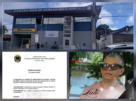 Câmara de Itanhém decreta três dias de luto oficial pela morte de “Pipoquinha”