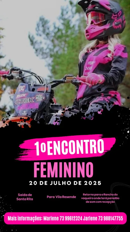 Encontro de Motoqueiras reunirá mulheres de toda a região em evento vibrante com destino a Santa Rita do Planalto