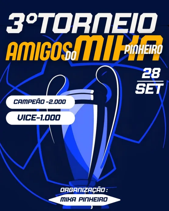 3º Torneio Amigos Do Mika Pinheiro Movimentará Ibirajá No Dia 28 De Setembro