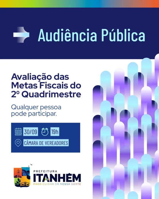 Convite – Audiência Pública De Avaliação Das Metas Fiscais Do 2º Quadrimestre