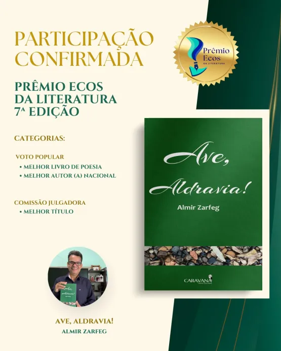 Almir Zarfeg concorre ao Prêmio Ecos da Literatura em duas categorias; veja como votar 