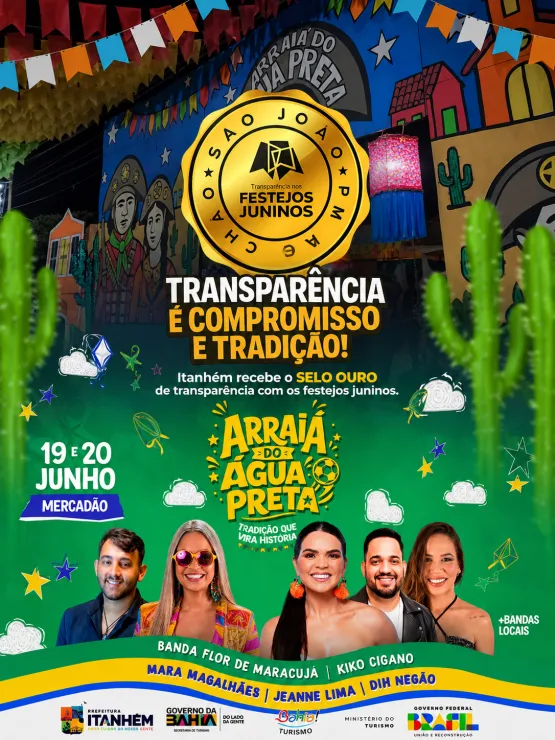 Itanhém é reconhecida com Selo de Transparência nos Festejos Juninos 2026 Itanhém é reconhecida com Selo de Transparência nos Festejos Juninos 2026