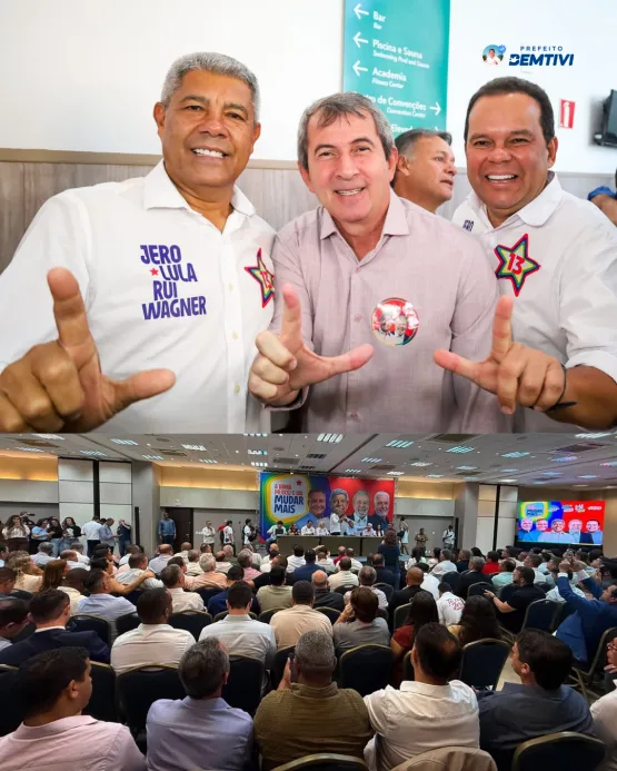 Prefeito Bemtivi representa Itanhém em encontro com Jerônimo que reúne 363 gestores, quase 90% dos prefeitos da Bahia