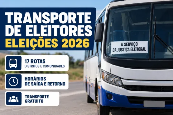 ELEIÇÕES 2026: Prefeitura de Itanhém divulga 17 rotas de transporte gratuito para eleitores; confira horários e locais de saída ELEIÇÕES 2026: Prefeitura de Itanhém divulga 17 rotas de transporte gratuito para eleitores; confira horários e locais de saída