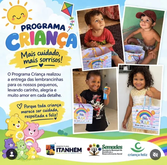Prefeitura de Itanhém celebra Dia das Crianças com ações especiais da SEMADES Prefeitura de Itanhém celebra Dia das Crianças com ações especiais da SEMADES
