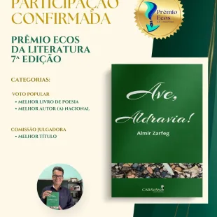 Almir Zarfeg concorre ao Prêmio Ecos da Literatura em duas categorias; veja como votar 