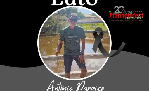 Antônio Paraíso, ex-gerente do Banco do Brasil e figura ilustre de Itanhém, falece aos 69 anos; velório e horário de sepultamento serão divulgados