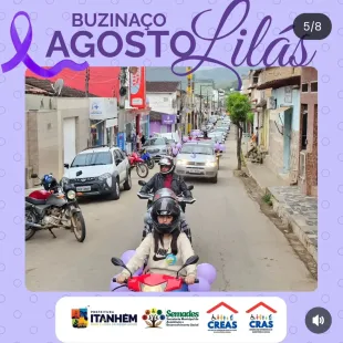 BUZINAÇO MARCA O INÍCIO DO AGOSTO LILÁS EM ITANHÉM