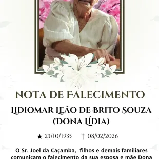 Dona Lídia, Esposa De Joel Da Caçamba, Falece Em Itanhém Aos 90 Anos