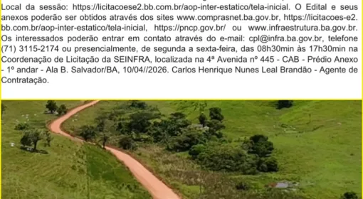 Governo Da Bahia Publica Edital Para Pavimentação Da BA-290 Com Investimento De Mais De R$ 31 Milhões