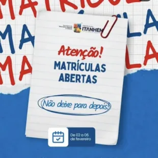 Matrículas Abertas: Prefeitura De Itanhém Inicia Campanha 2026 Na Rede Municipal De Ensino