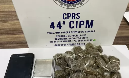 PETO da 44ª CIPM prende homem com drogas em Medeiros Neto