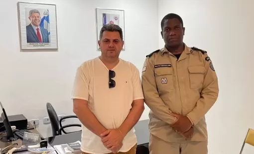 Presidente da Câmara de Vereadores Renato Correia busca apoio policial a Itanhém, Vilas e Distritos junto ao comandante da 44º CIPM